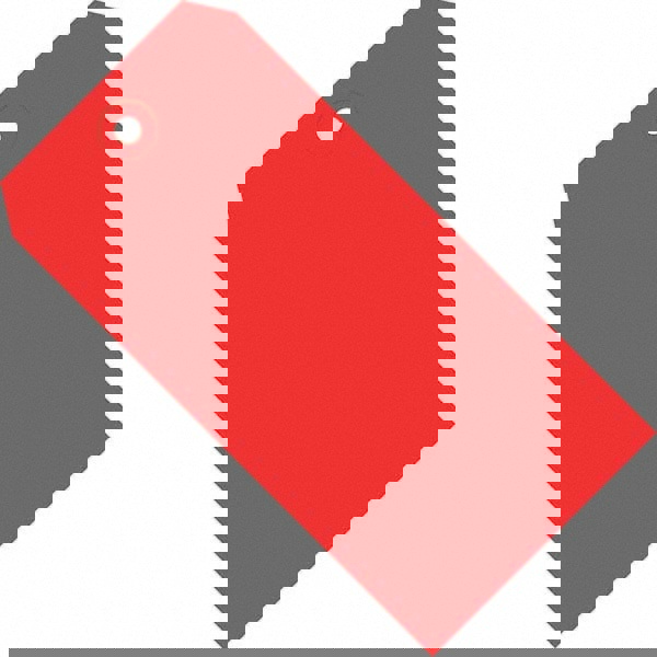 Blank Tag: 5-1/4'' High, Red, Synthetic Paper